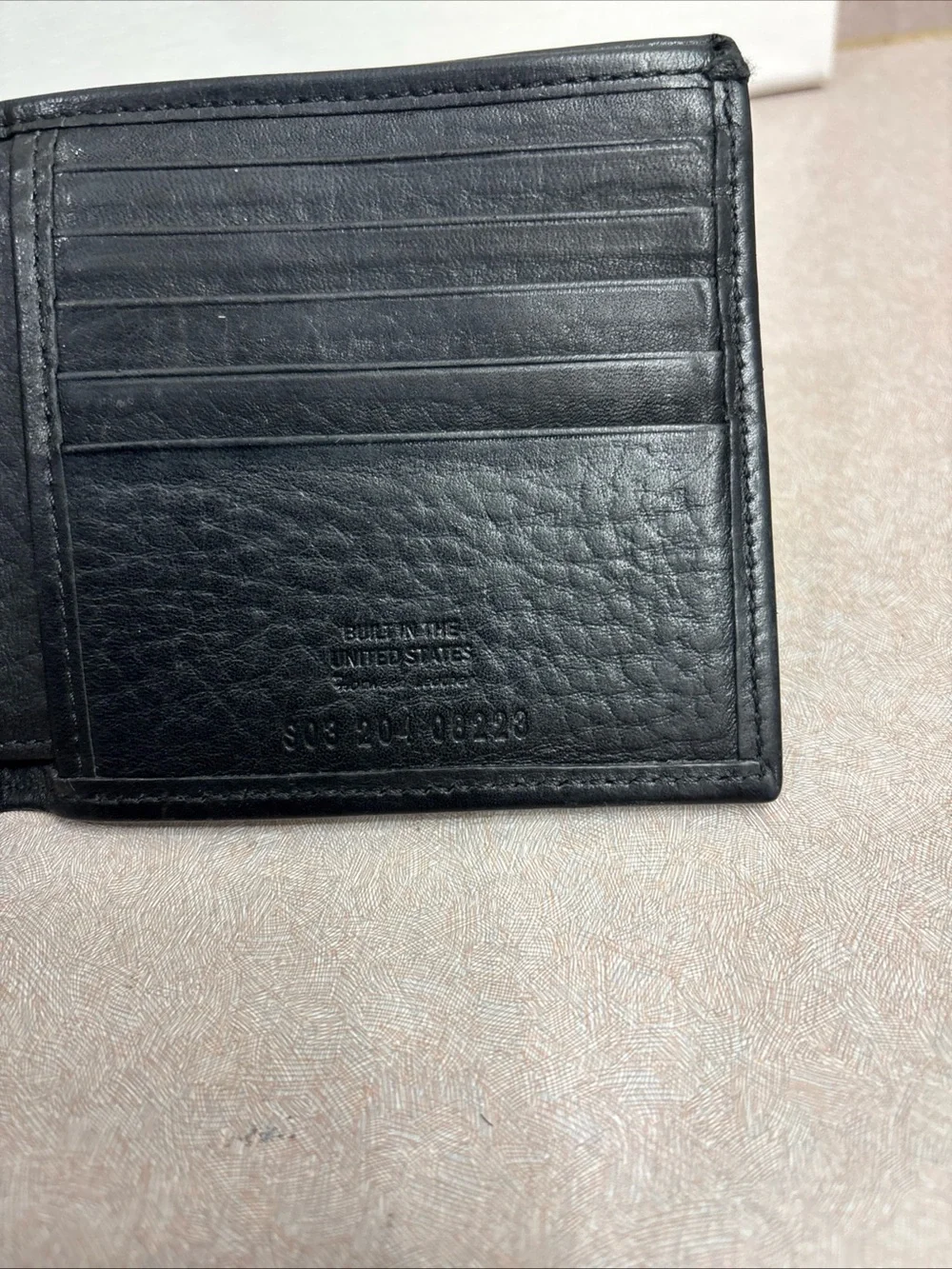 Shinola Detroit Mens Bifold Wallet American Made Black Leather XL 4.25” X 4” EMB